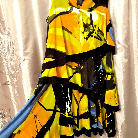 NWOT Tiered, Fun, Colorful MIDI Dress, Women's - Picture 2 of 7